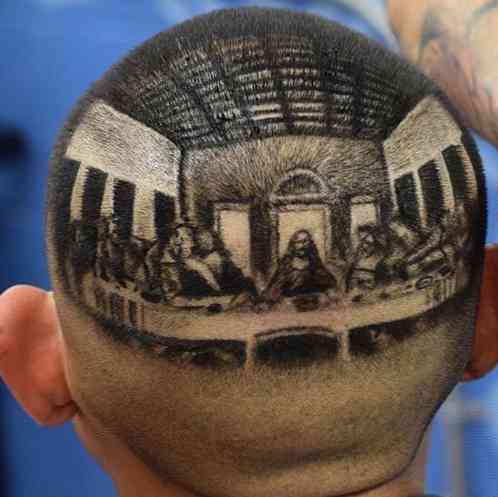 Hair Tattoo for Guys - Christian, Letztes Abendmahl