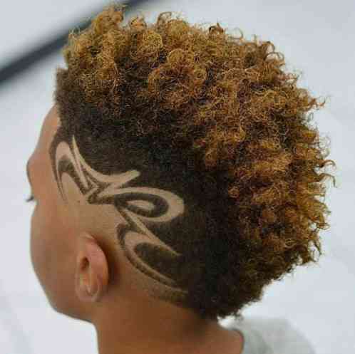 Burst Fade with Hair Design For Black Men