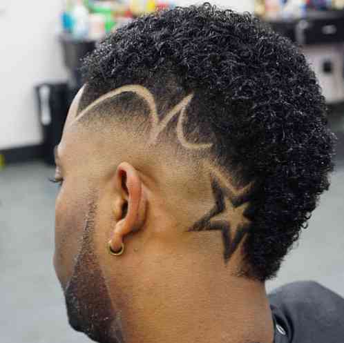 Diseño de corte de pelo para hombres Star
